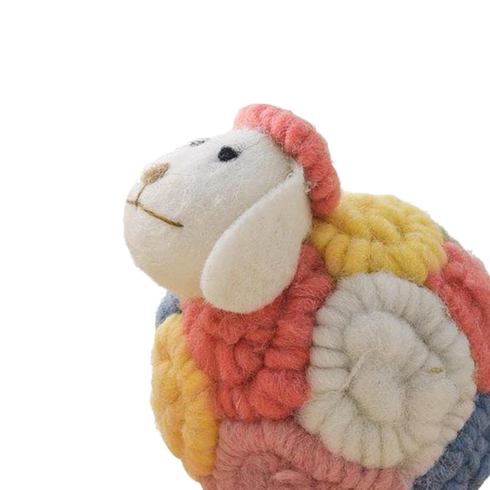 Mini Felt Sheep Figurine, Animal Statue, Nordic Sculpture Crafts Ornament for Home Party Bedroom Desktop Decoration โ image 3