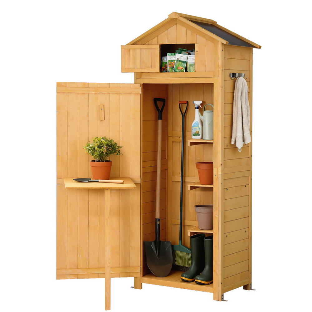 Gardeon Outdoor Storage Cabinet Cupboard Folding Table Tool Organizer Shed Adjustable โ image 2