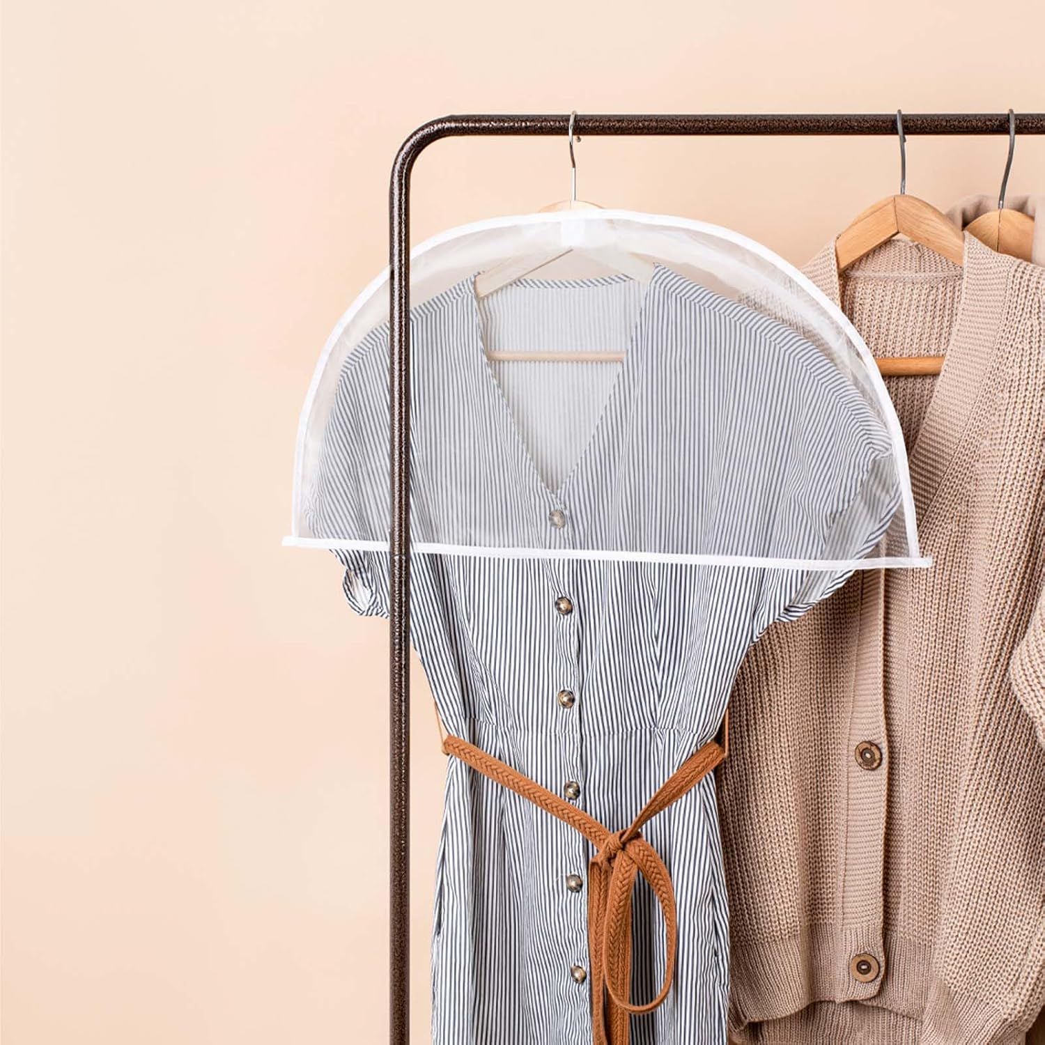 4 Pack Clear Clothing Hanger Shoulder Covers for Clothes Breathable Plastic Gusseted Garment Shoulder Dust Cover Bags Protectors for Hanging Clothes, Suit — image 2