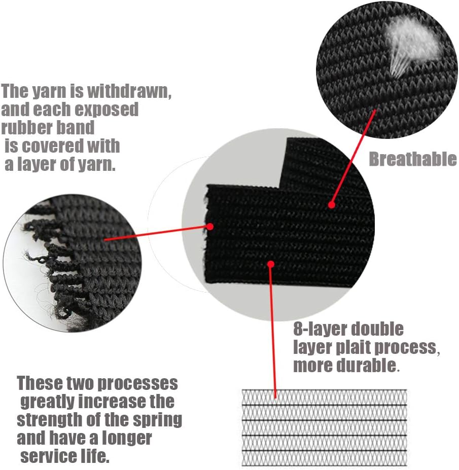 Knit Elastic Bands for Sewing Black Heavy Stretch High Elasticity Flat Elastic Cord 6 Inch Wide Braided Elastic Spool 2 Yard — image 3