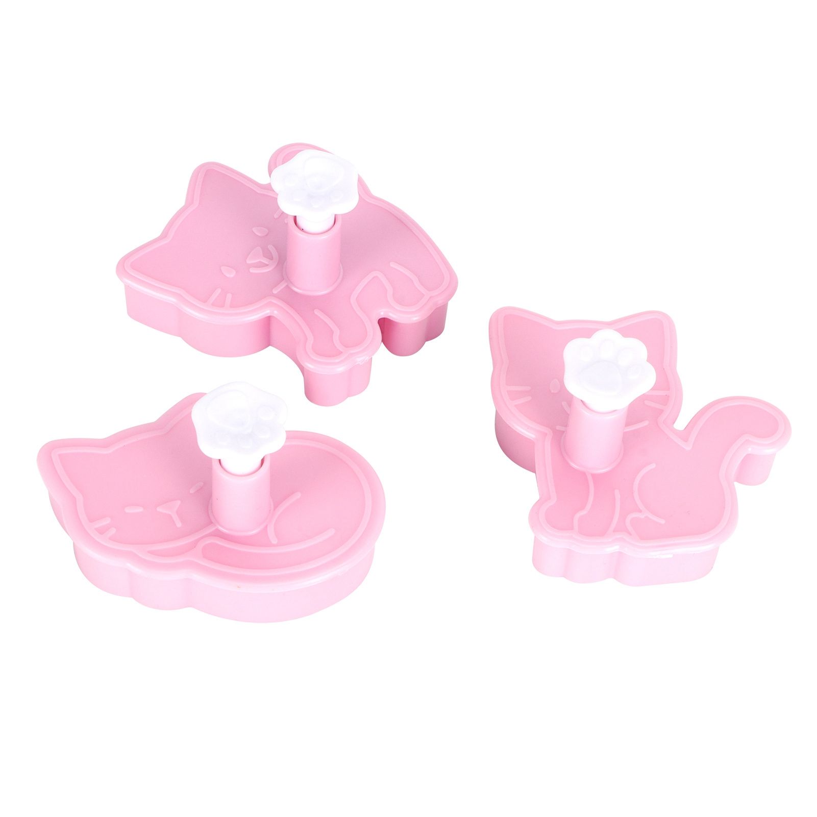 3pcs Cartoon Cat Shaped Cookies Molds DIY Baking Biscuit Mold Set Baking Accessory — image 2