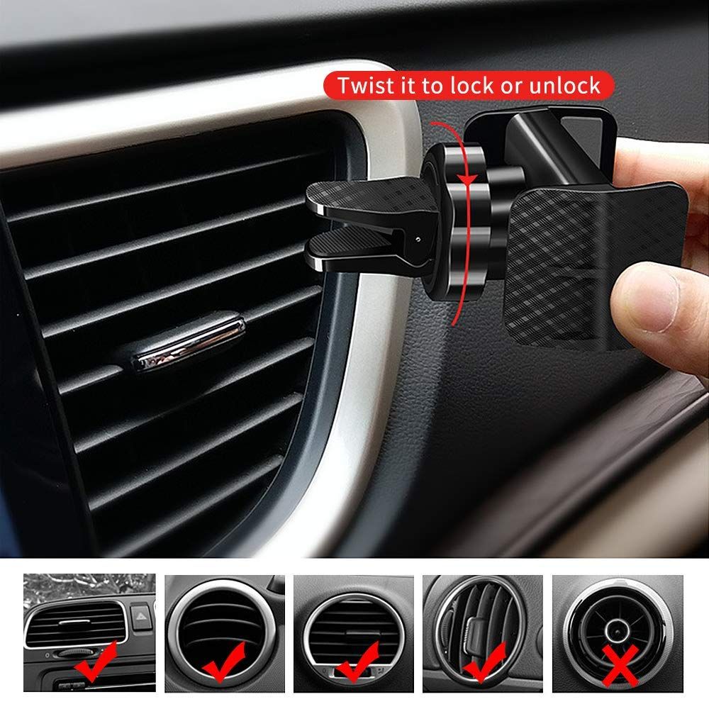 Car Air Vent Mount Phone Holder,Cell Phone Holder for Car, Universal 360 Rotation Car Phone Holder for All Smartphones — image 3