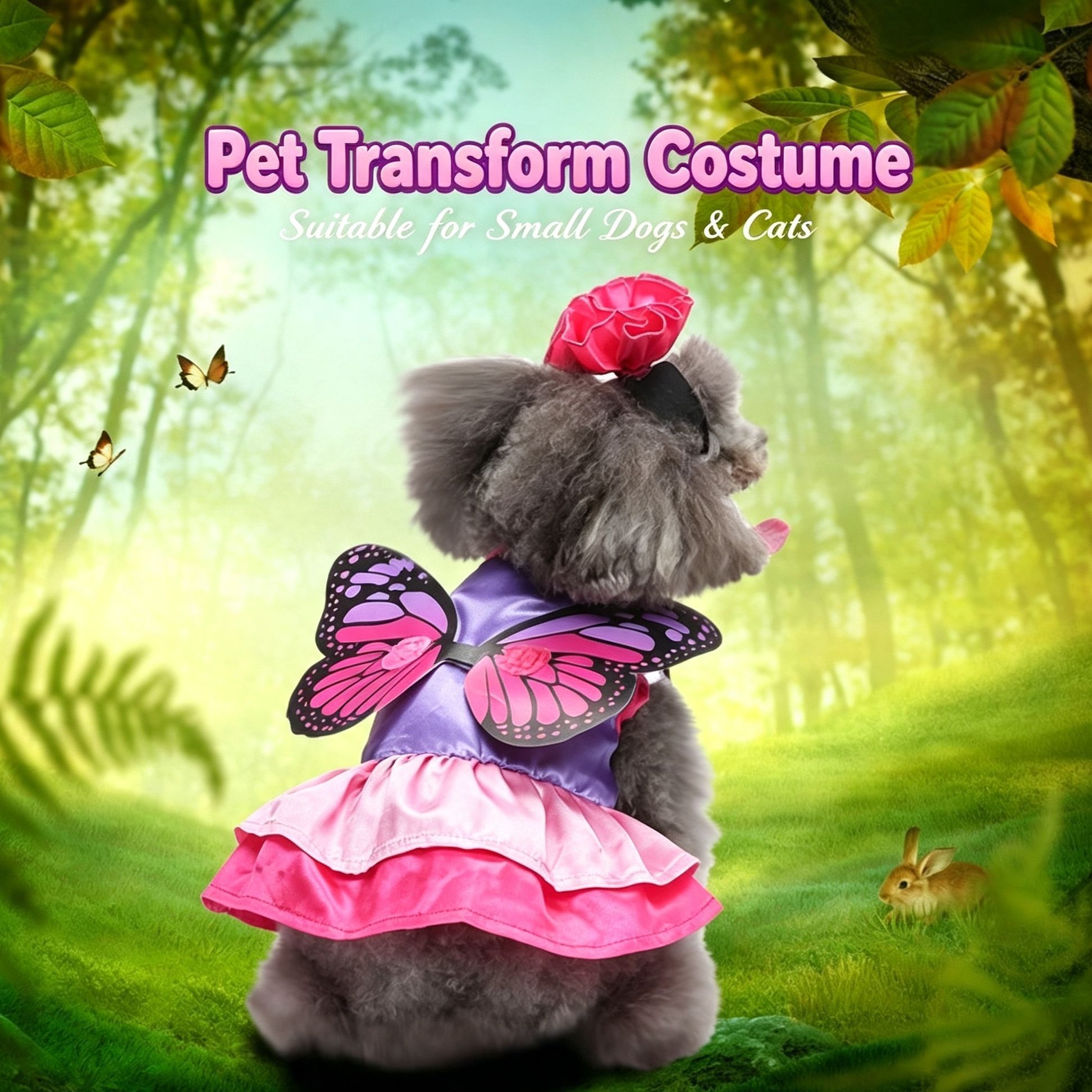 M Size Lava Flow Pet Costume, Fancy Dress for Halloween & Christmas, Lightweight for 3.5-4.5 kg Dogs and Cats — image 4