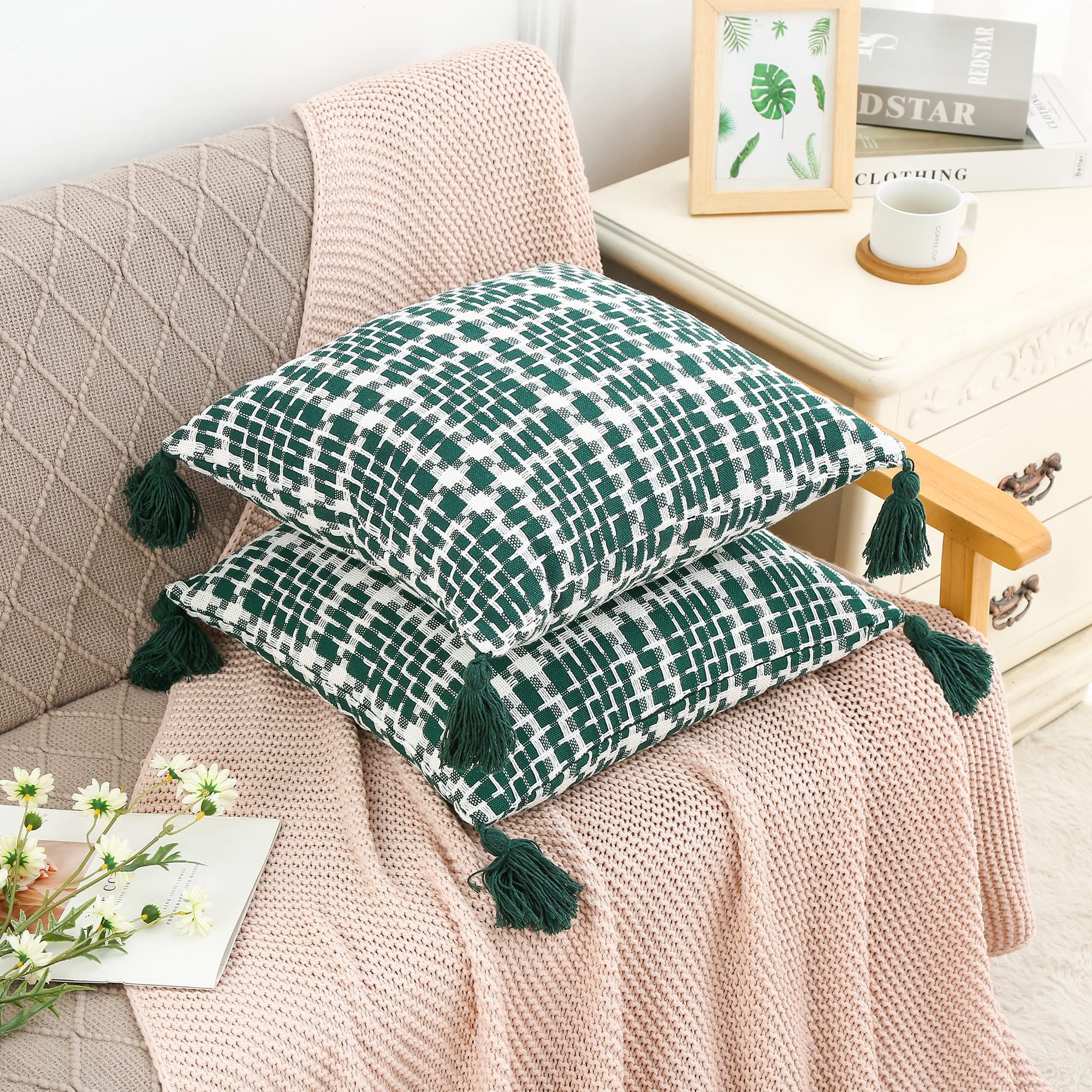 Decorative Throw Pillow Covers 18x18 Set of 2 for Couch Soft Farmhouse Cushion Shell for Living Room, Bedding, Sofa โ image 2