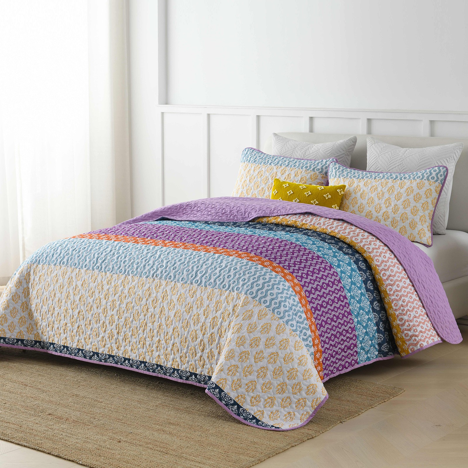 Quirky Quilted coverlet and pillowcovers set: Add Personality to Your Space - Queen size โ image 2