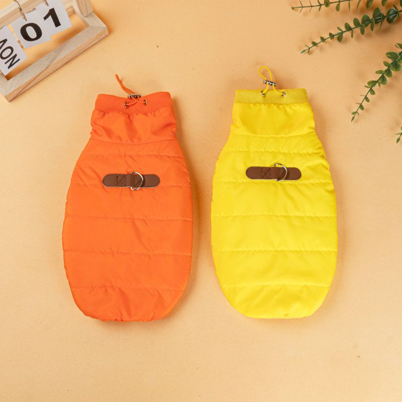 Pet Vest Polyester Warm Coat for Dogs Cats Yellow M — image 3