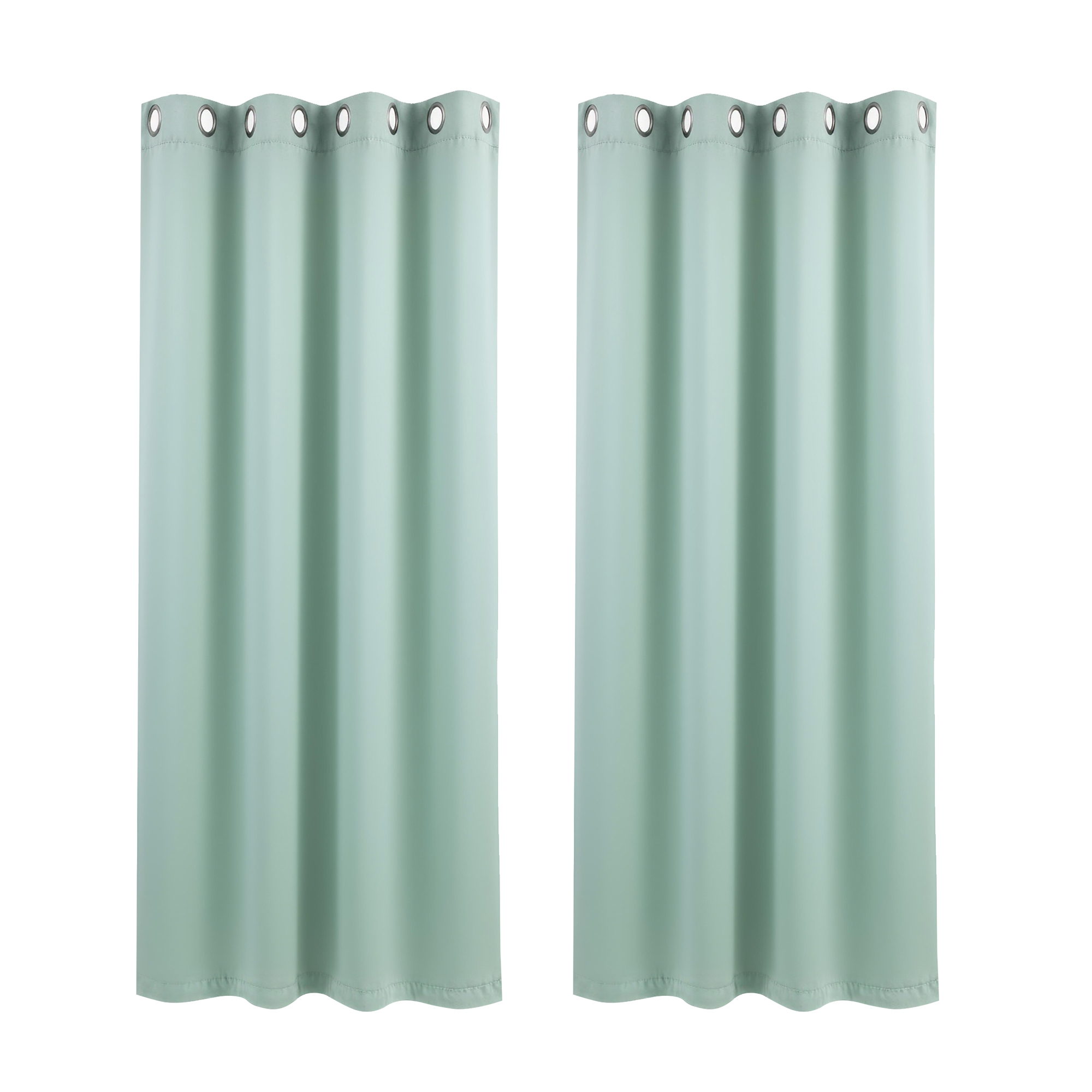 Artiss Blockout Curtains 2X 132x160cm Thermal Insulated Eyelet Drapes Green โ image 2