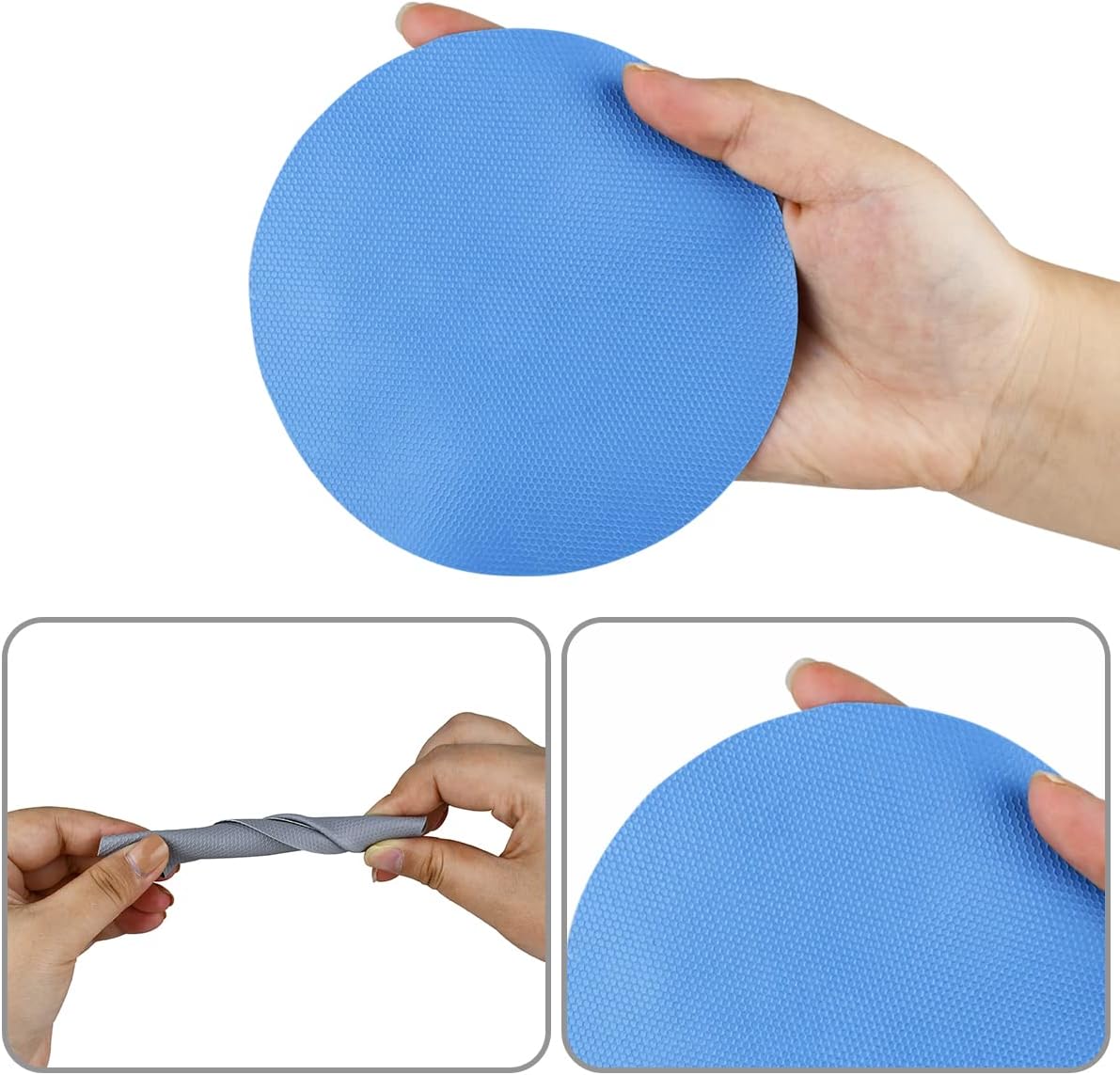 8 Pcs Reusable Jar Opener Gripper Pads Rubber Jar Opener Gripper Pads Multi-function Jar Opener for Elderly People with Arthritis and Weak hands (Blue, Gray) — image 3