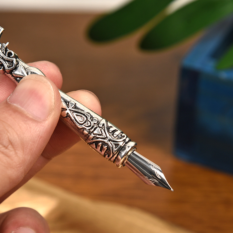 Sword Plume Gold European Dip Feather Quill Pen Set - 2-Piece Retro Business Gift Box with 5 Nib Sizes — image 3