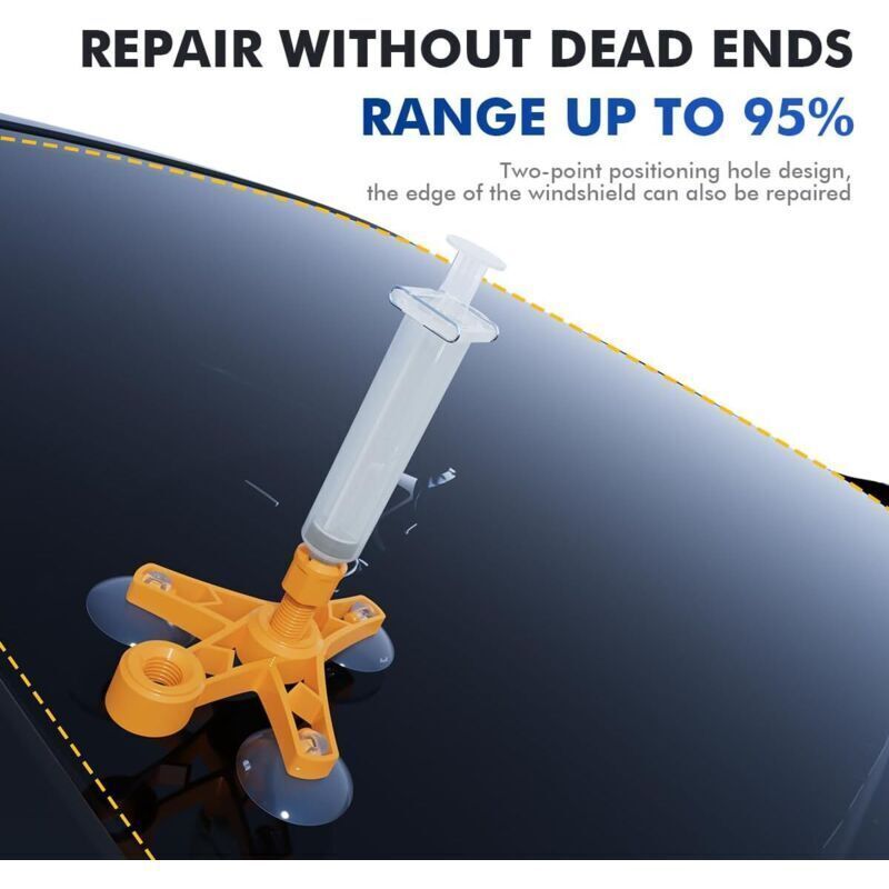 Car Windshield Repair Kit, Windshield Repair Kit with Pressure Syringes for Repairing Windshield Chips, Cracks, Bullseyes, and Other โ image 2