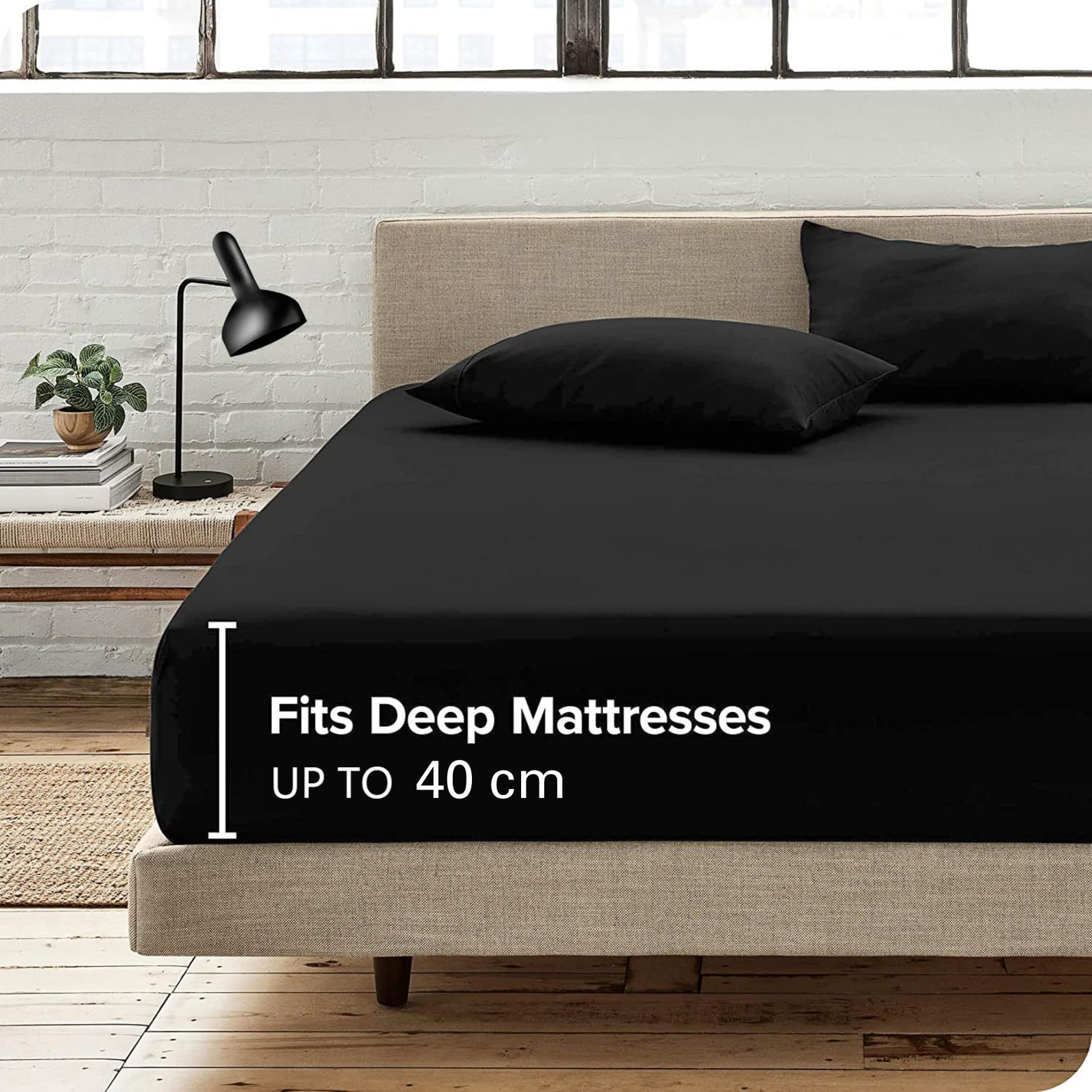 Hotel Quality Fitted Sheet - 1 Piece Fitted Sheet -Breathable Bedding - Wrinkle, Fade, Stain Resistant- 16inch/40cm Deep Pocket Fitted Bed Sheet-Wrinkle and — image 2