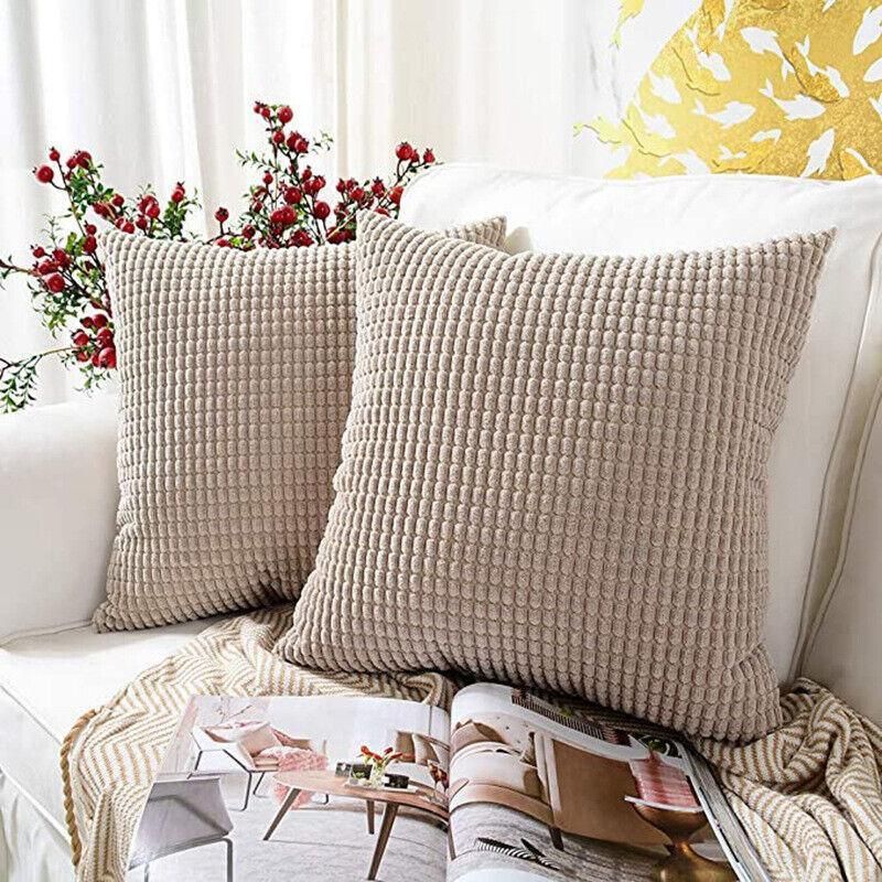 45X45 Plain Solid Colour Cushion Cover Decorative Pillow Case Home Multicoloured - Green โ image 6