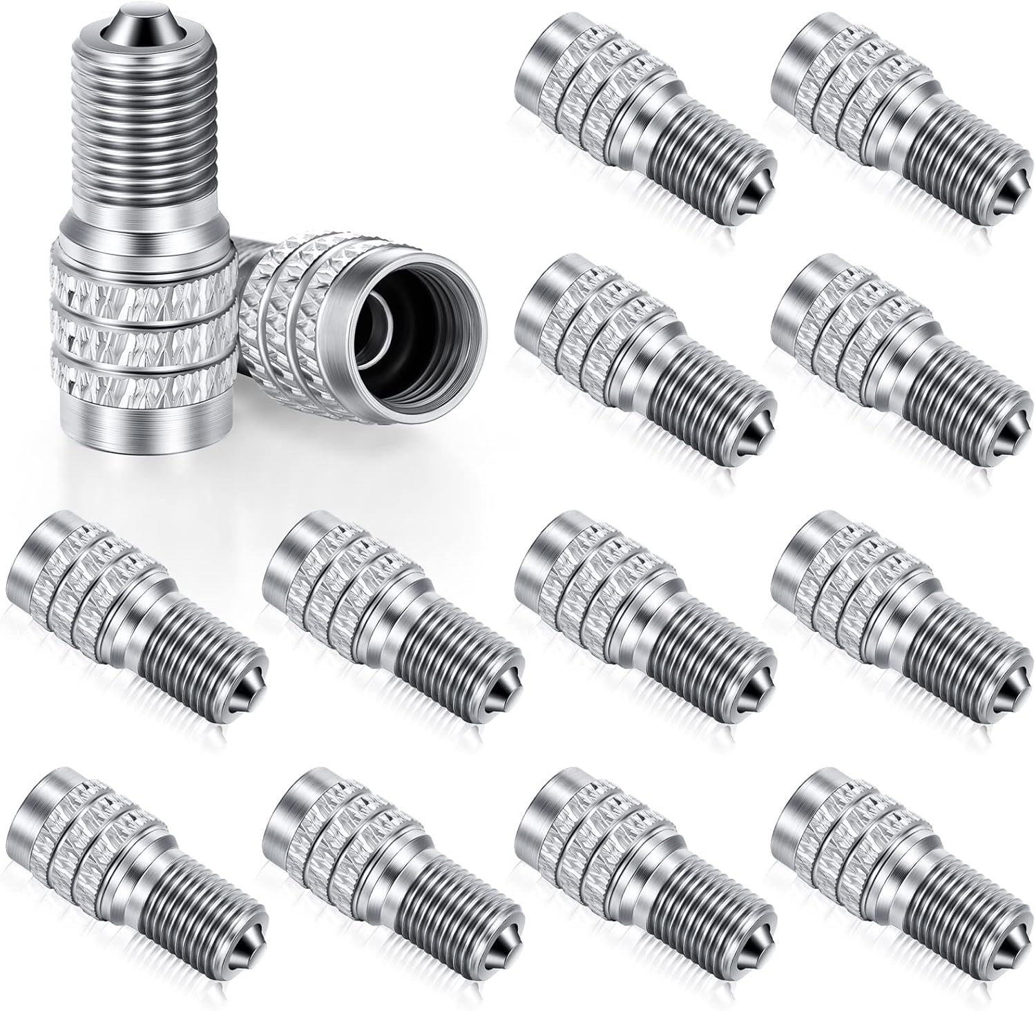 16 Pack Double Valve Stem Cap Inflate Tire Valve Caps Flow Through Tires Cap for High Pressure Truck Car RV Semi Bus Tires