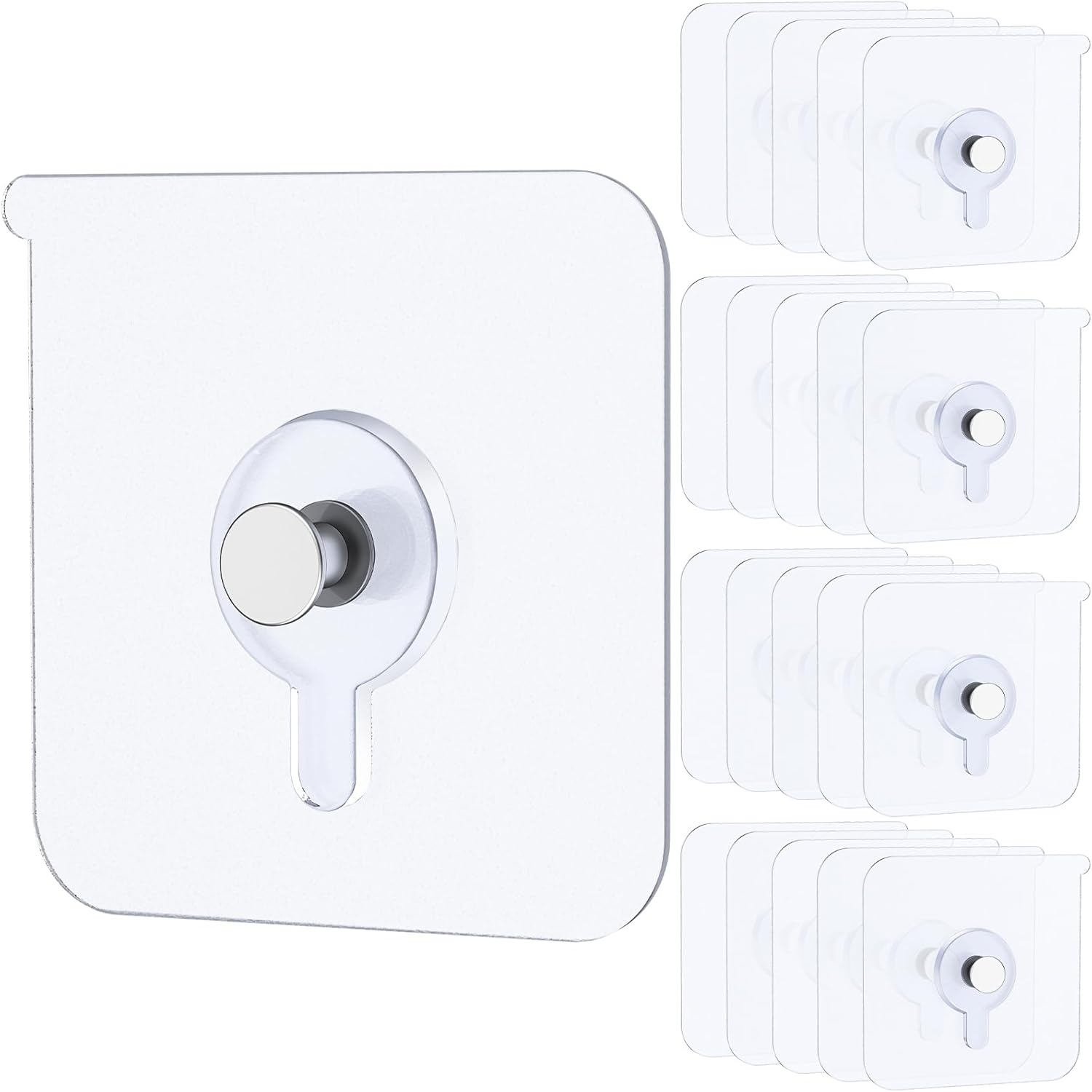 20 Pcs Adhesive Picture Hooks 20 lbs Max 2.2”Load No Drill Screw Stickers Heavy Duty Picture Hangers Without Nails No Nail Wall Hooks for Hanging Frame Hanger