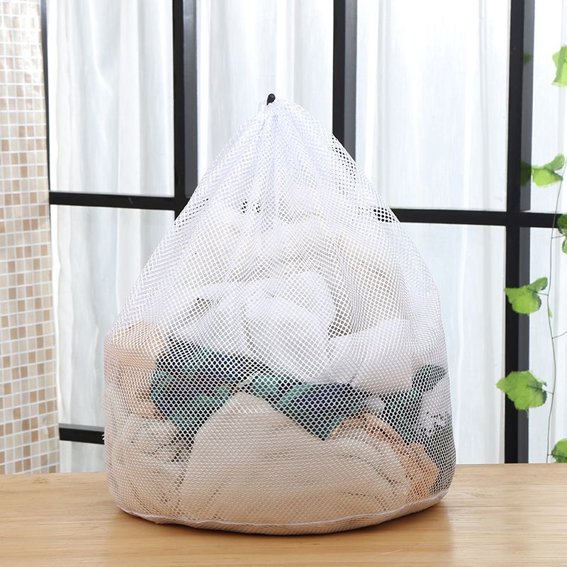 Drawstring Closure Mesh Laundry Basket for Travel — image 2