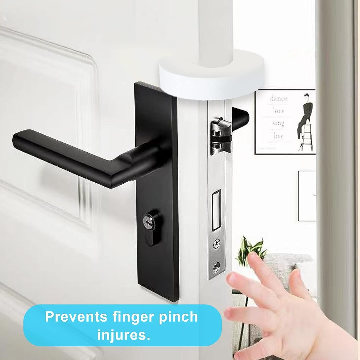[6-pack -1.5 cm] Door wedge lock, child door safety lock, baby safe door stopper, protect children's fingers with soft foam protection, prevent finger pinching — image 3