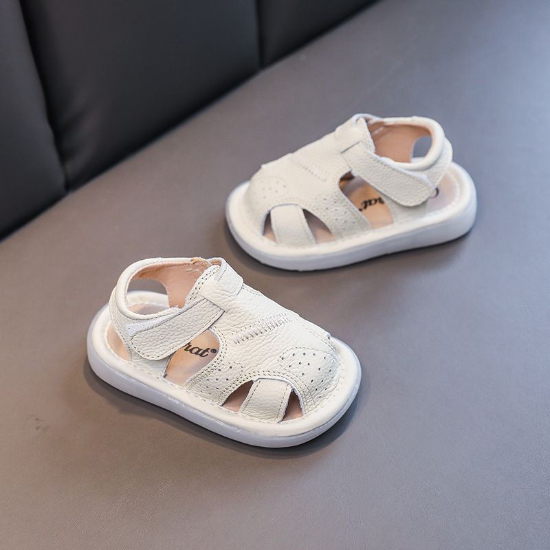 Baby Leather Sandals Bocai Cat Velcro Non Slip White 23 yards inner length 15cm — image 6
