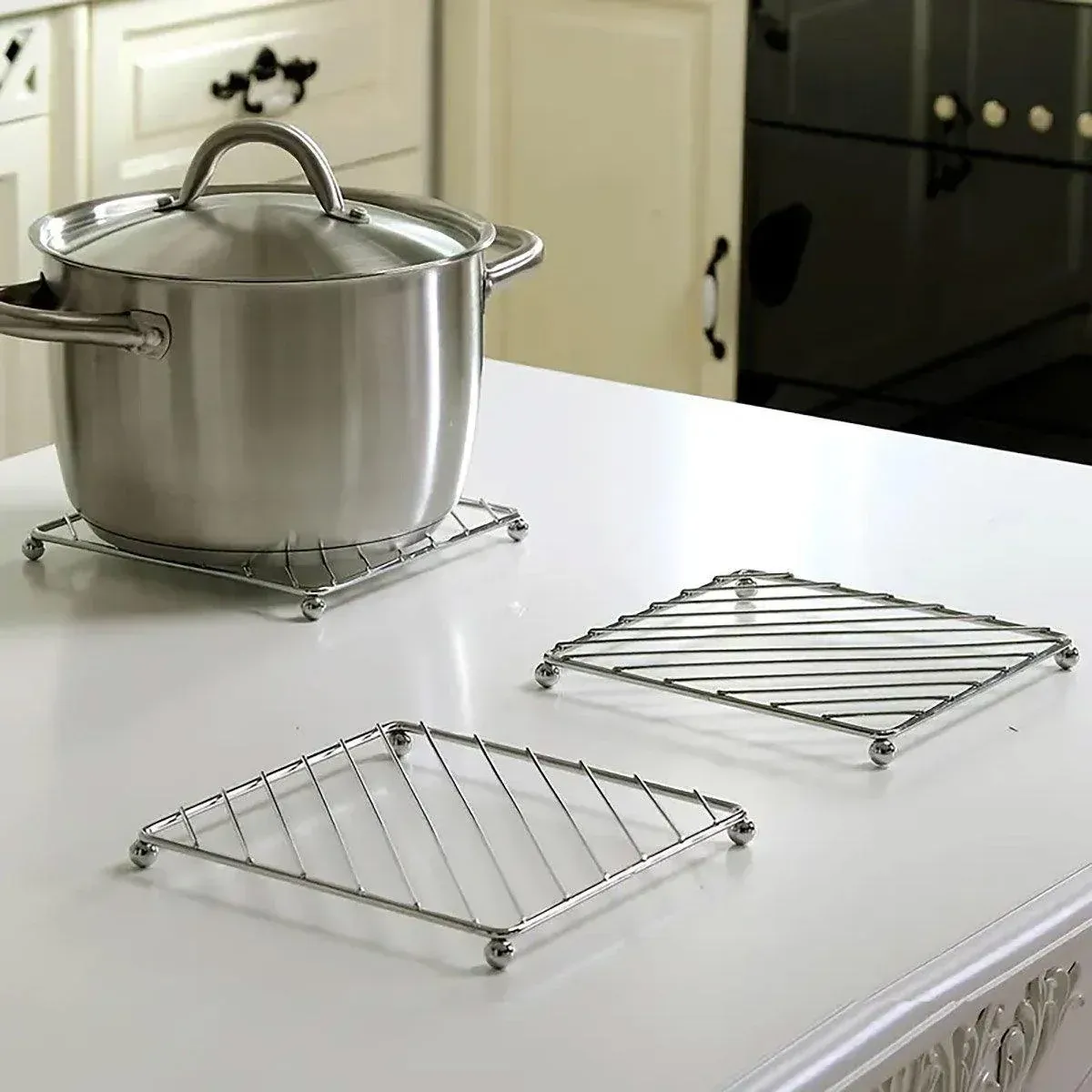 3PCS Kitchen Heat Insulation Mat Non Slip Pot Holder Anti Scalding Cooling Rack โ image 4