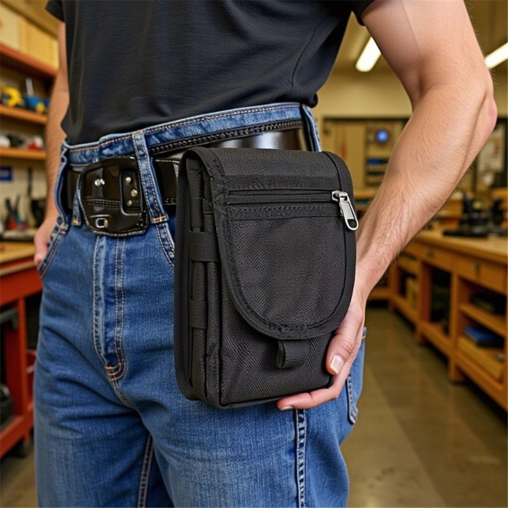 2pcs Dual Phone Holster with Belt Clip,Large Belt Smartphone Pouch for Men,Multi-Function Compatibility Mobilephone Case for Daily Use(black) — image 2