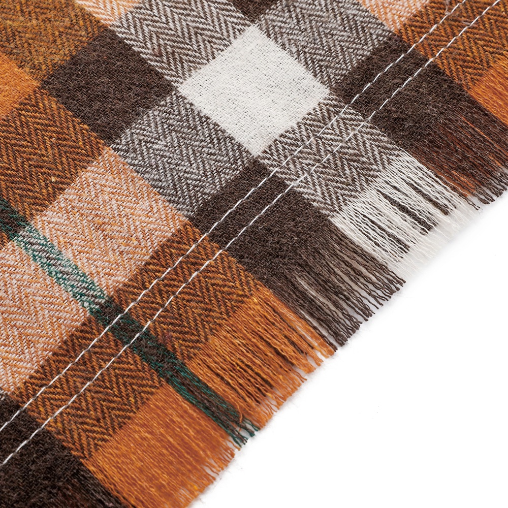 Blue M 65x45x45cm Thanksgiving Plaid Dog Bandana 2-Pack - Festive Tassel Triangle Scarf for Pets โ image 2