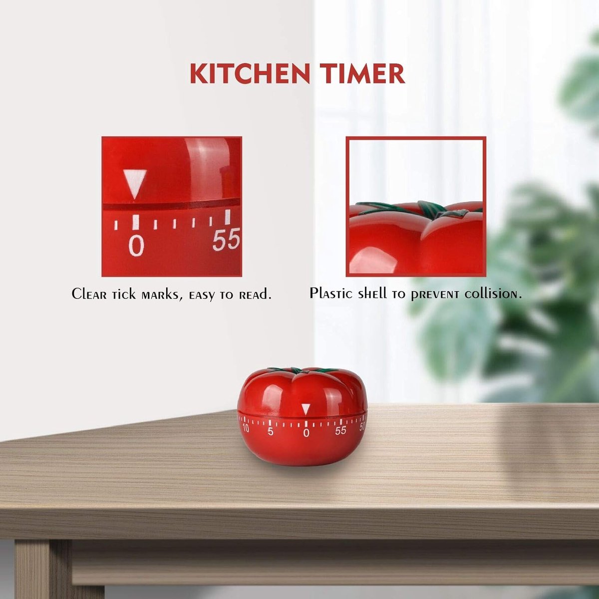 Mechanical Kitchen Timer with Tomato-Shaped Countdown — image 2