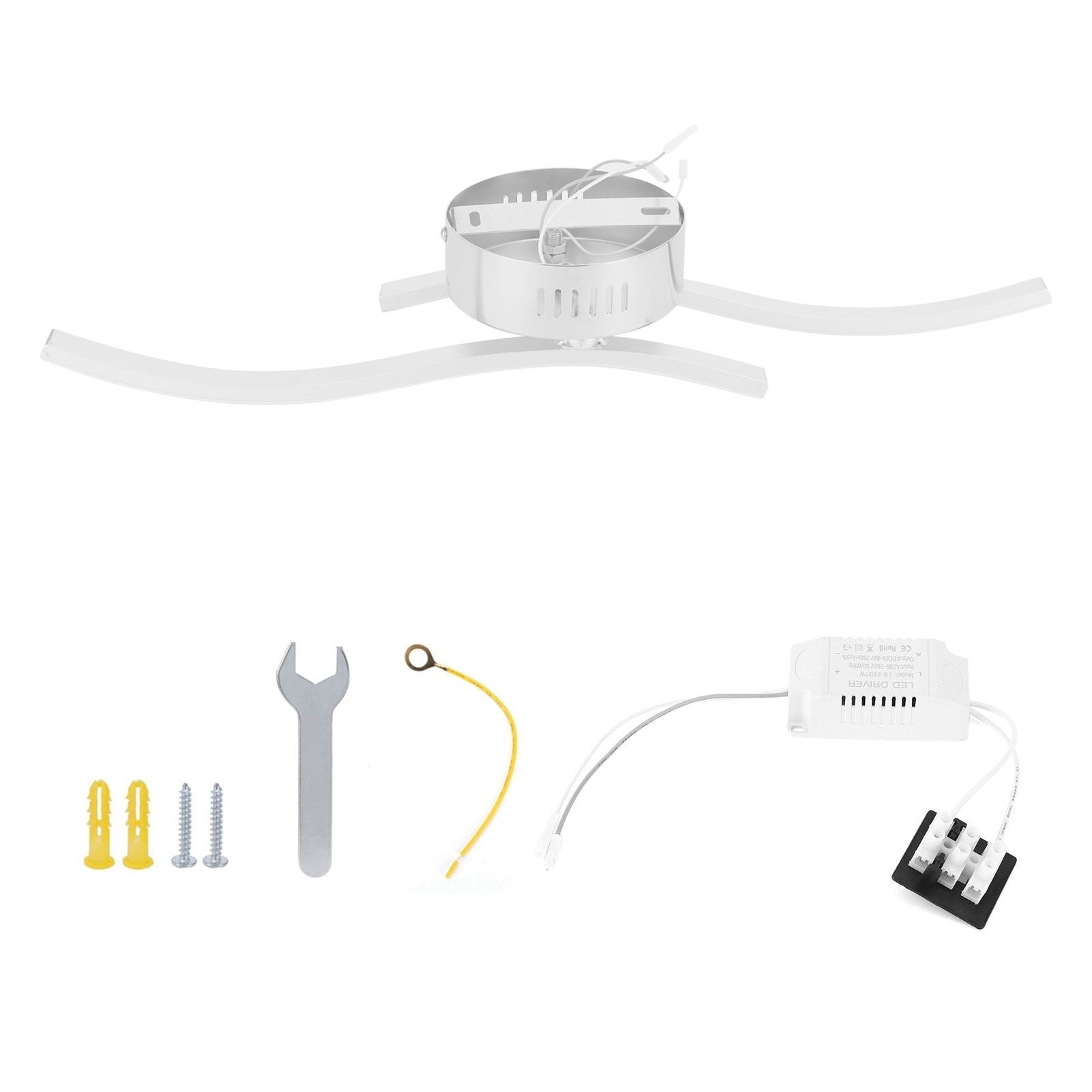 LED Ceiling Light Wavy Ceiling Lamp for Living Room Bedroom Kitchen Decor AC85‑265V Warm Light — image 2