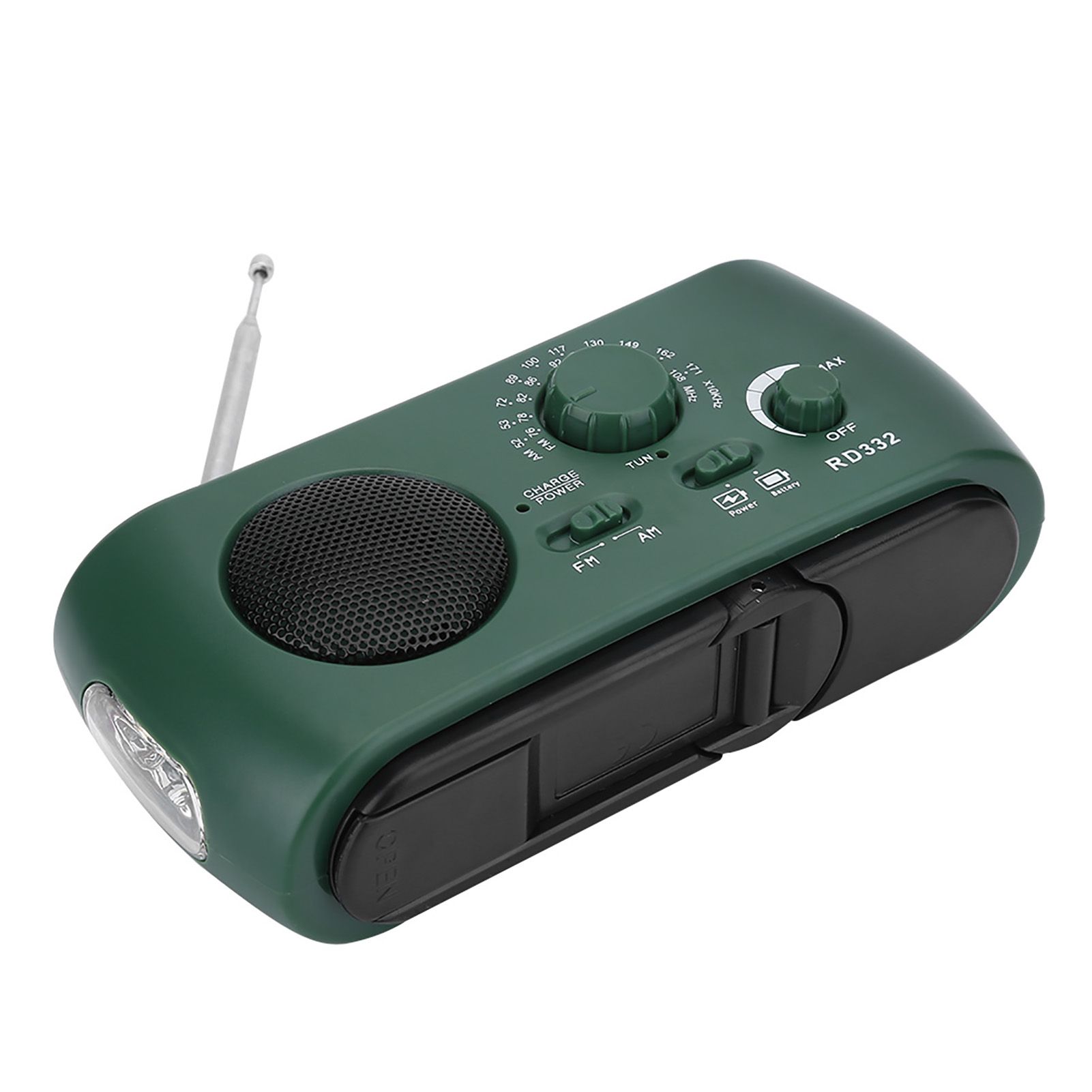 Solar Hand Crank AM/FM Radio with LED Flashlight Emergency Phone Charger — image 4
