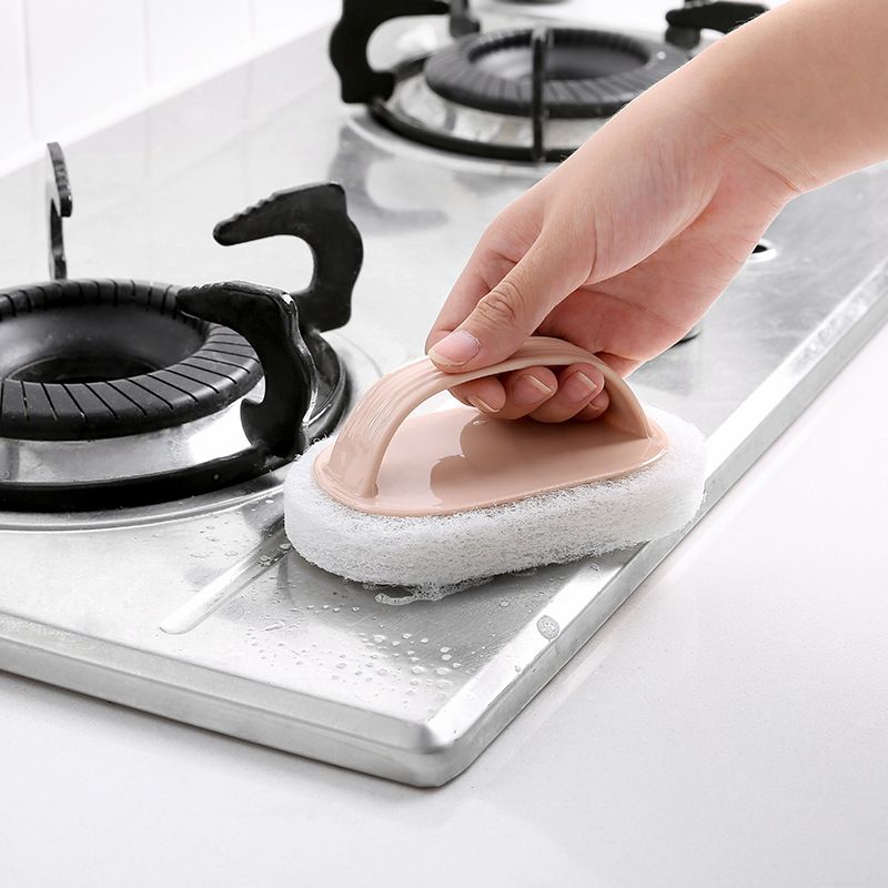 Kitchen Sponge Cleaning Sponge with Plastic Handle, All Purpose Brush Scrubber for Dishes, Non-Stick Pans, Bathroom- 2 Colors — image 5
