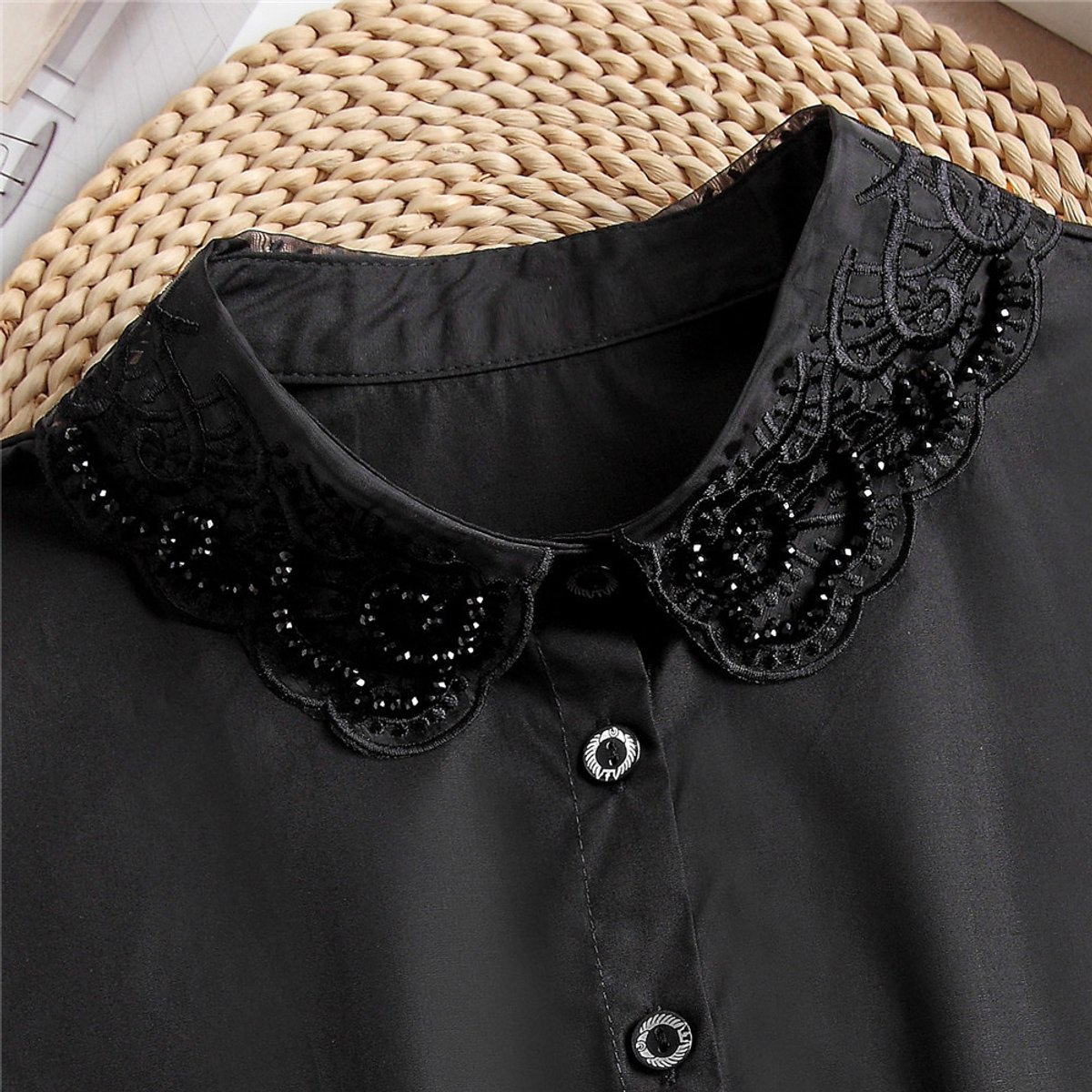Set of 2 Women's Shirt Collars - Detachable Point Collar Basic - Collars for Women - Ruffles - Detachable Women's Collars to Wear Undergarments - Shirt Collar — image 2