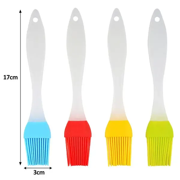4 Pack Silicone Basting Brushes, Food-Grade Non-Stick Pastry and Grill Brushes for Baking, Cooking and BBQs, Assorted Colours, 17 cm