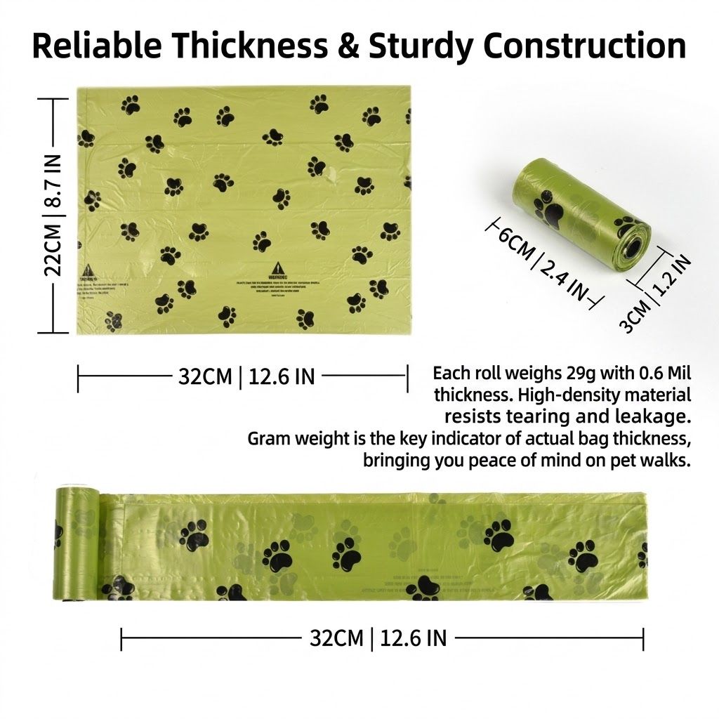 Eco-Friendly Pet Waste Bag Set with Leash Clip Holder and Camo Storage Pouch – Leak-Proof, Tear-Resistant Poop Bags for Dogs and Cats, Hands-Free Outdoor — image 2