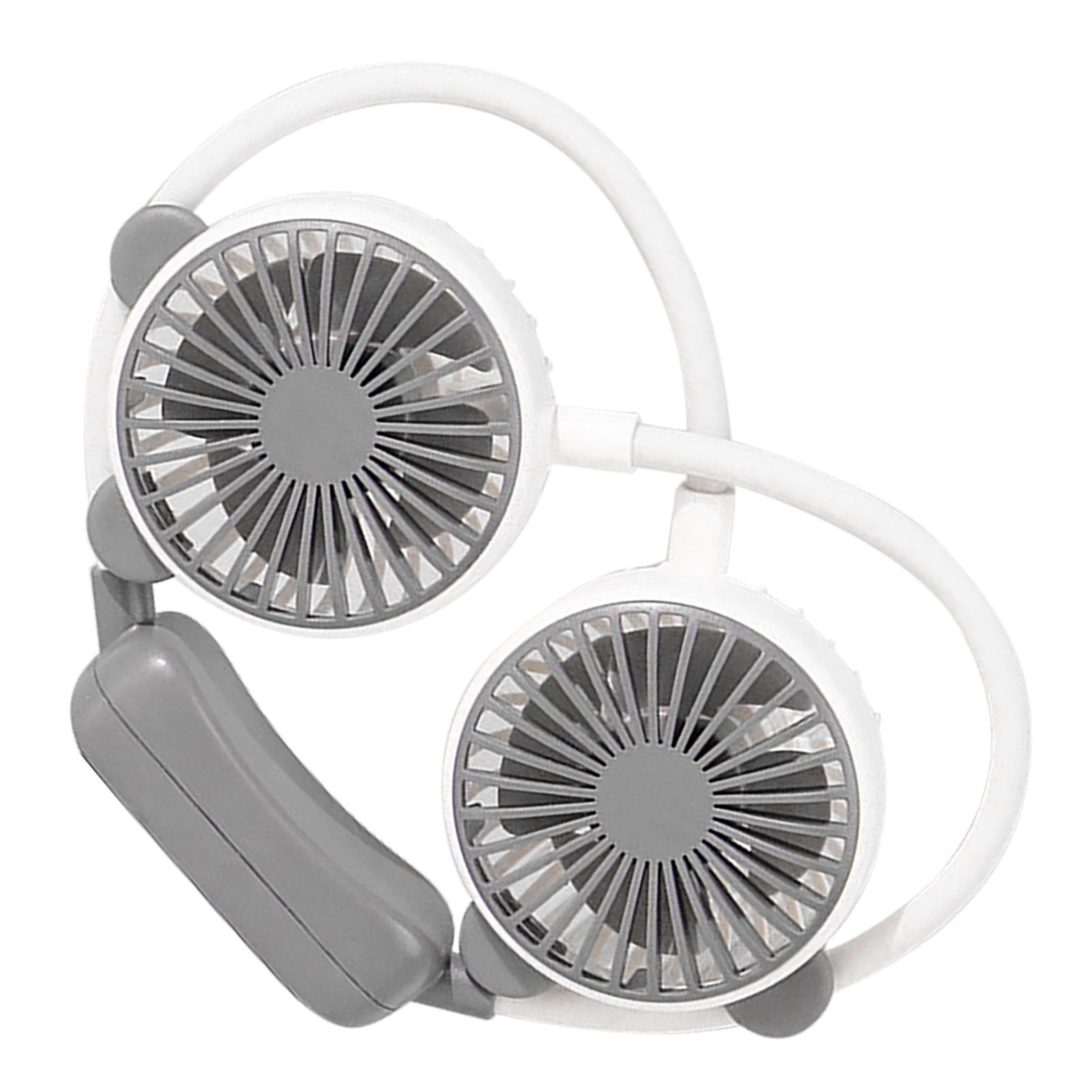 Portable Neck Fan Bendable Wearable USB Rechargeable Hand Free Mini Hanging Fan for Office Travel White โ image 3