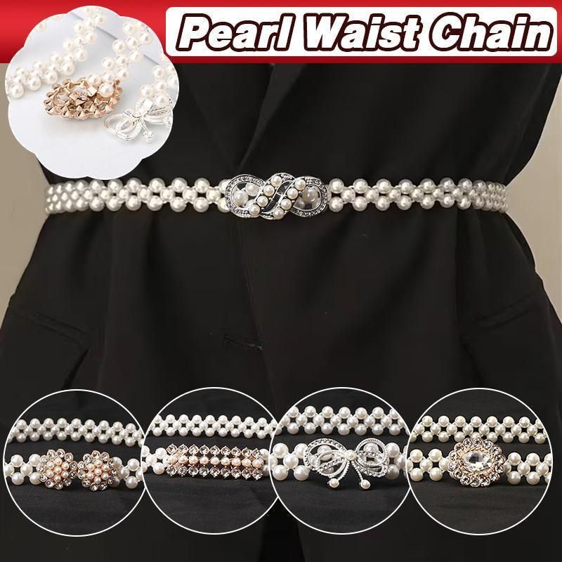 Women's Bead Chain Belt Pearl Waist Chain Dress Decorative Belt Waistband 8C - 8140 — image 2