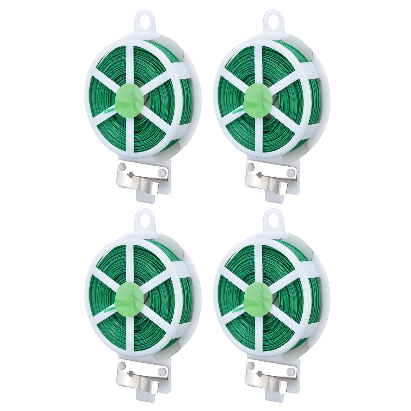 4pcs Plant Ties 50 Meters Green Twist Ties Wire with Built in Cutter for Garden Courtyard Indoor Plants Support Fixing — image 5