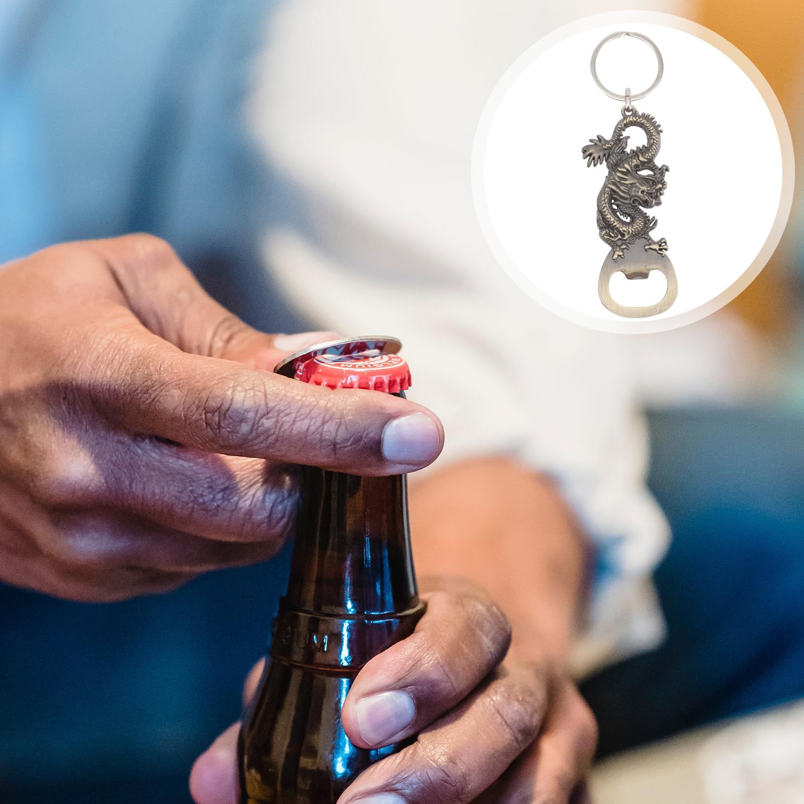 Dragon Bottle Opener Keychain: Novelty Metal Bottle Opener Accessory for Men Boyfriend Car Keys Pendant โ image 5