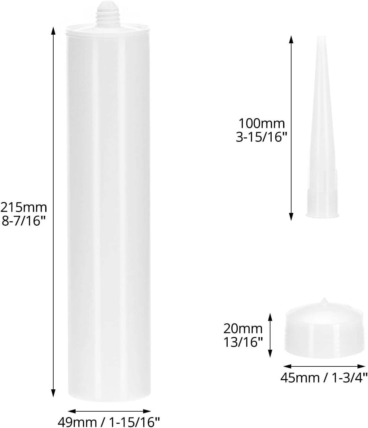 Empty Caulking Sealant Tubes - 11 Oz Capacity Each, 4 Pack Reusable Plastic, for Standard Caulking Guns — image 6