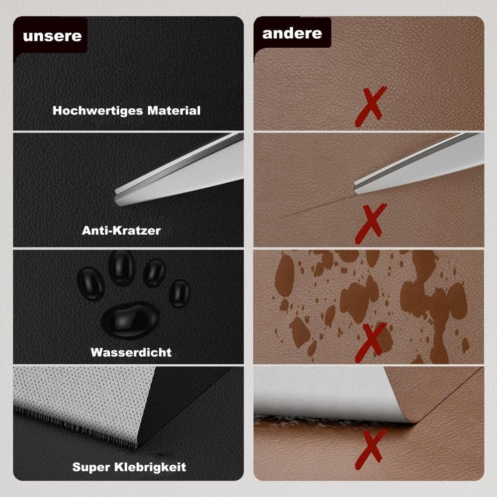 Artificial Leather Repair Patch Self-Adhesive, 30 cm x 137 cm, Gray, Fix Dekor Compatible — image 3
