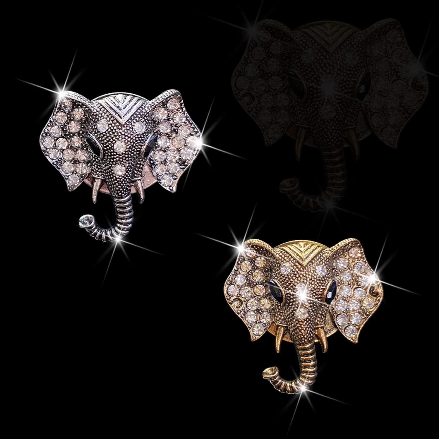 Bling Rhinestone Elephants Head Car Air Vent Clip Dashboard Outlet Clip Air Freshener Vent Clips Decorative Cute Car Decor — image 4