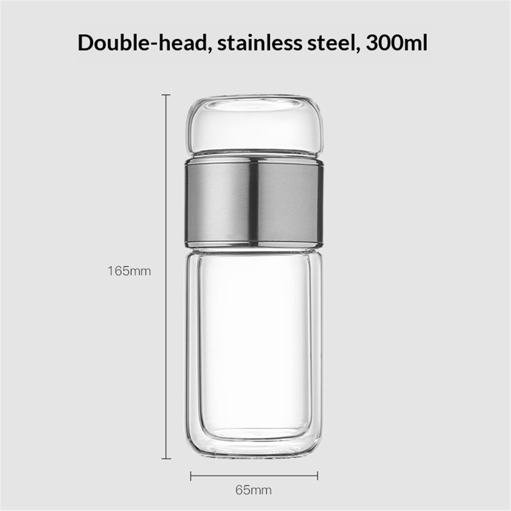 300ml Tea Tumbler Tea Infuser Bottle Layer Glass Travel Tea Mug Loose Leaf Tea Strainer Tea Cup Glass Tumbler Office Travel Home Tea Mug Fruit Water Tea — image 4