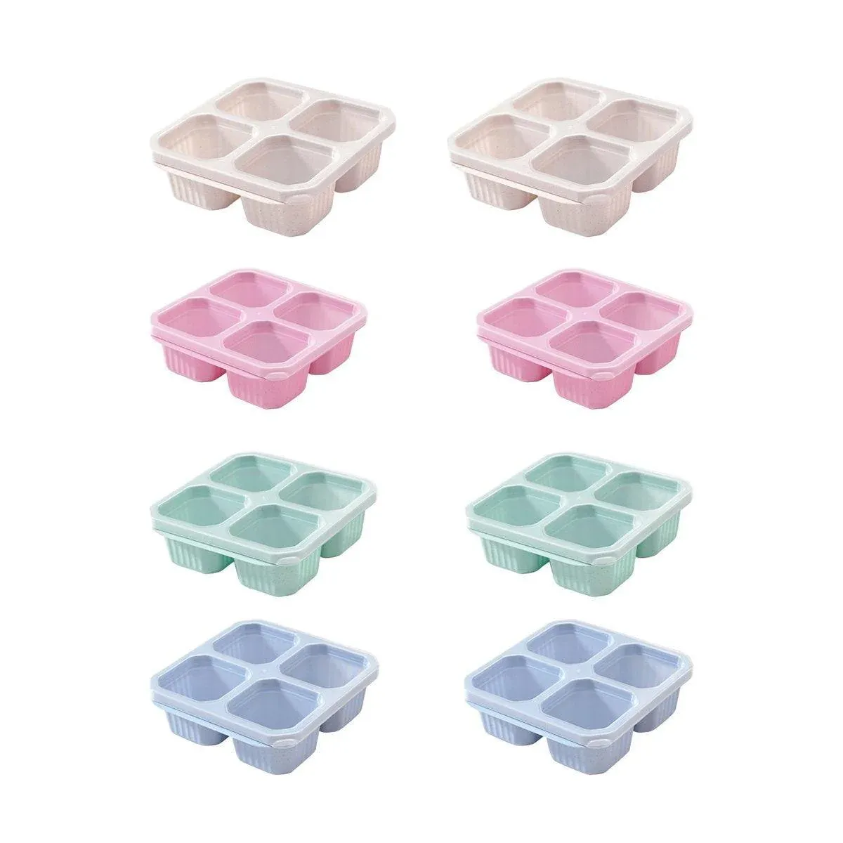 8PCS Wheat Straw Food Storage Containers Snack Candy Fruit Lunch Fresh Box Set โ image 2