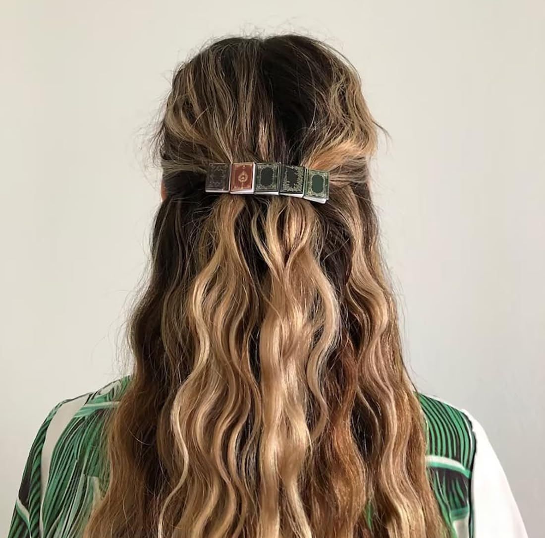 Handmade Vintage Small Book Hair Clip Accessory — image 4