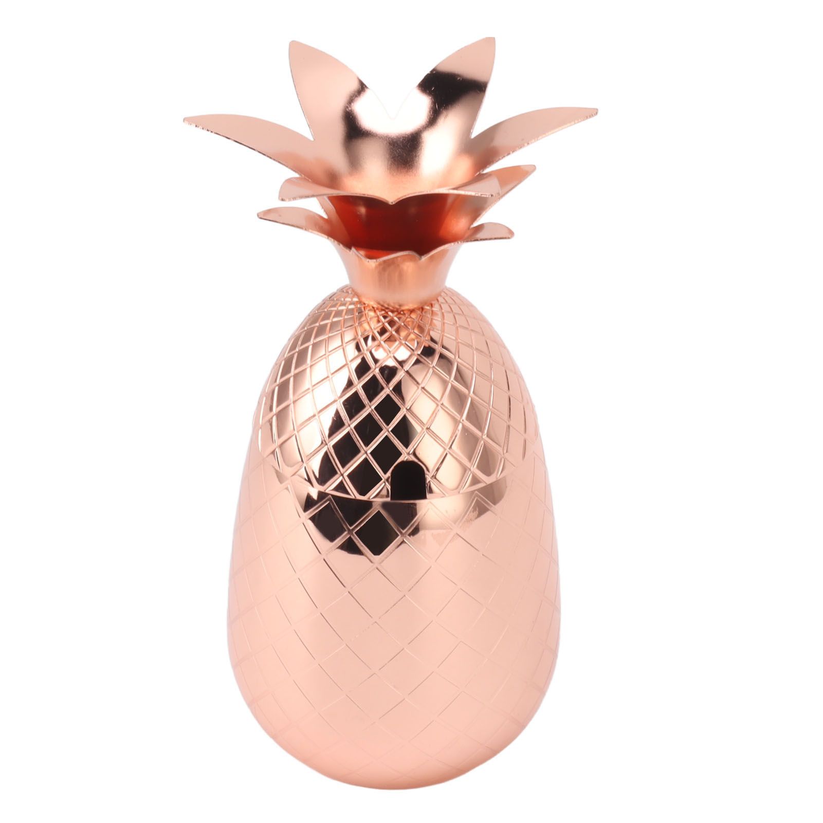 Cocktail Shaker Pineapple Shape Stainless Steel Polished Smooth Surface 500ml for Home Bar Rose Gold โ image 4