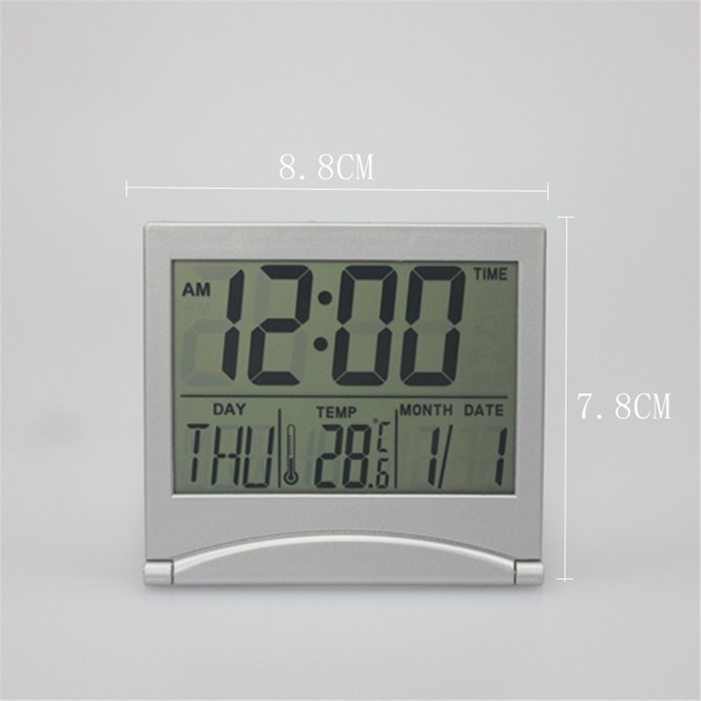 2 pack Digital Travel Alarm Clock - Foldable Calendar Temperature Timer Clock - Large Number Display, Compact Desk Clock for All Ages(Battery not included) — image 4
