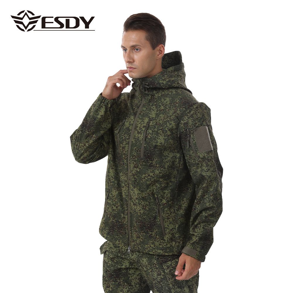 ESDY Men Soft Shell Windproof Jacket Outdoor Russian fans XXL