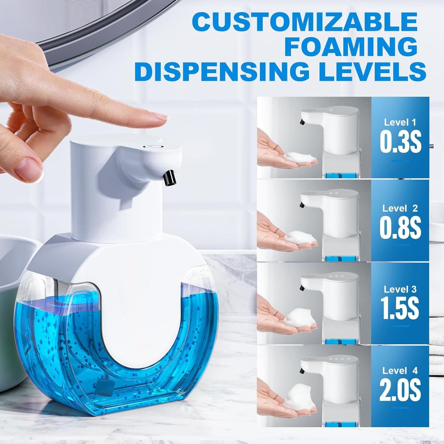 15oz 420ml Toucess Foaming Soap Dispenser Wall Mount 4 Levels Adjustable โ image 2