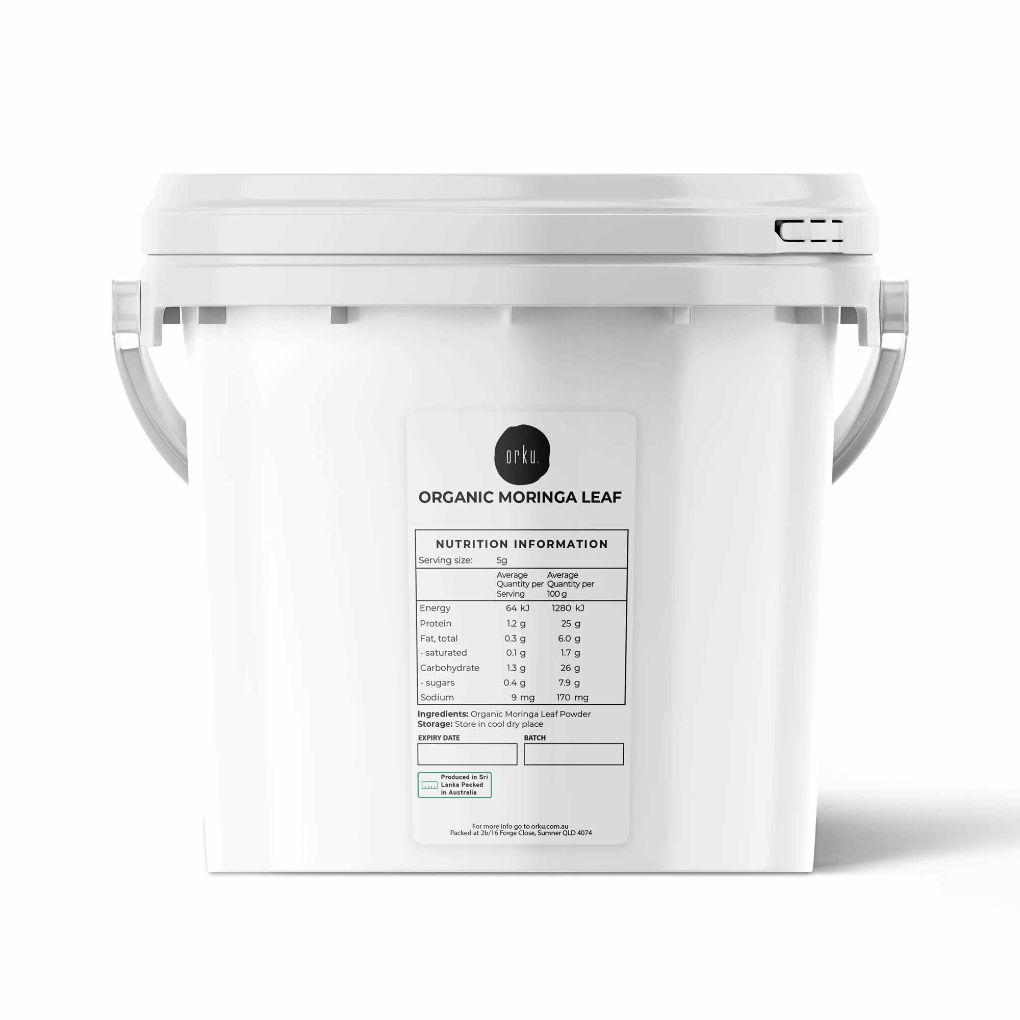 Orku 2Kg Organic Moringa Leaf Powder Tub - Food Grade Oleifera Drumstick Leaf