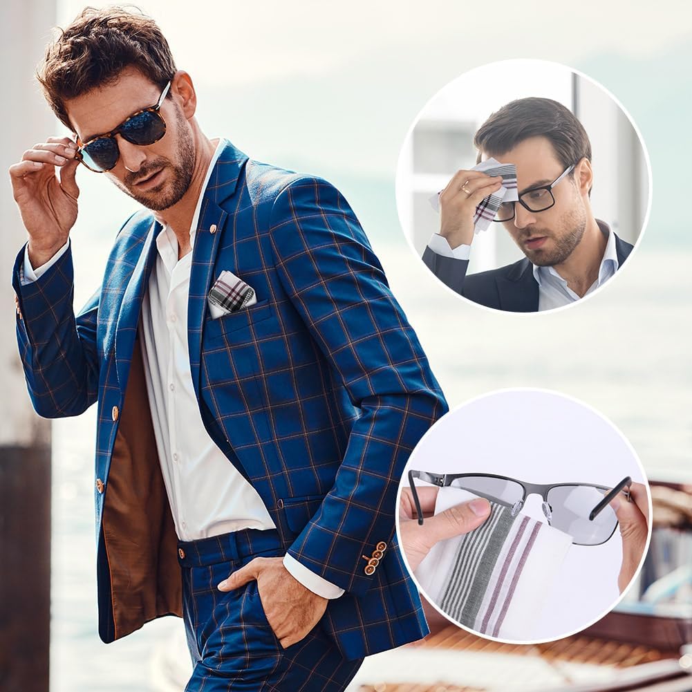 Men's Cloth Handkerchiefs, 24 Pcs Cotton Handkerchiefs for Men, Traditional Handkerchief for Men, 36 cm x 36 cm, 24 Pcs, One Size — image 6