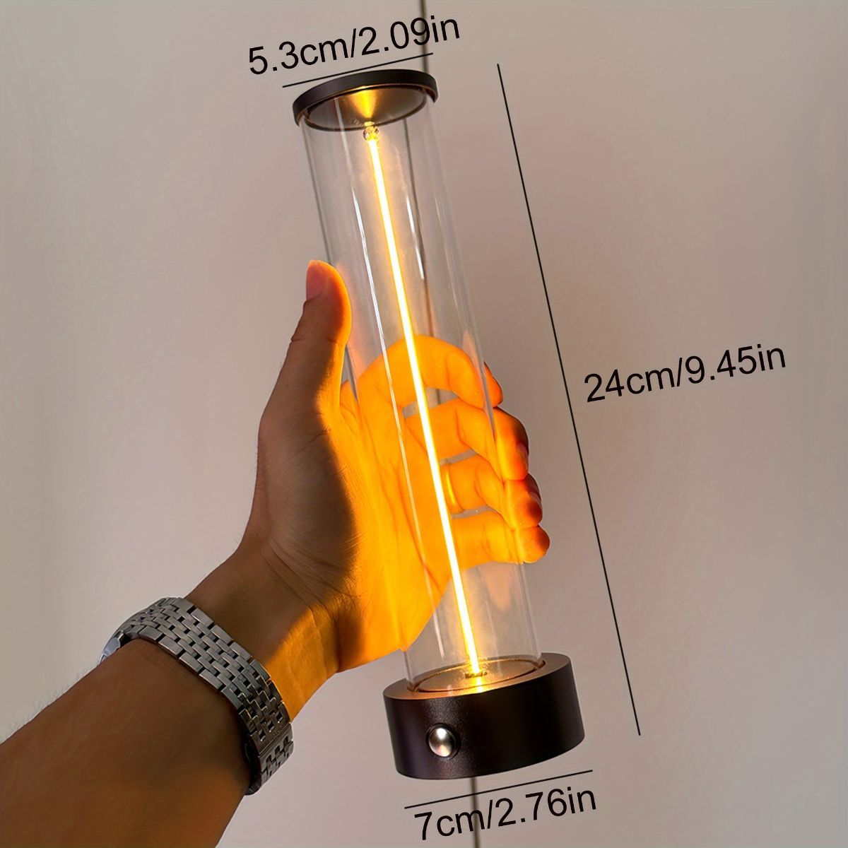Minimalist Table Lamp Cordless Lamp Rechargeable Lamp Touch Dimmable Lamp - Black - Size 24CM — image 3