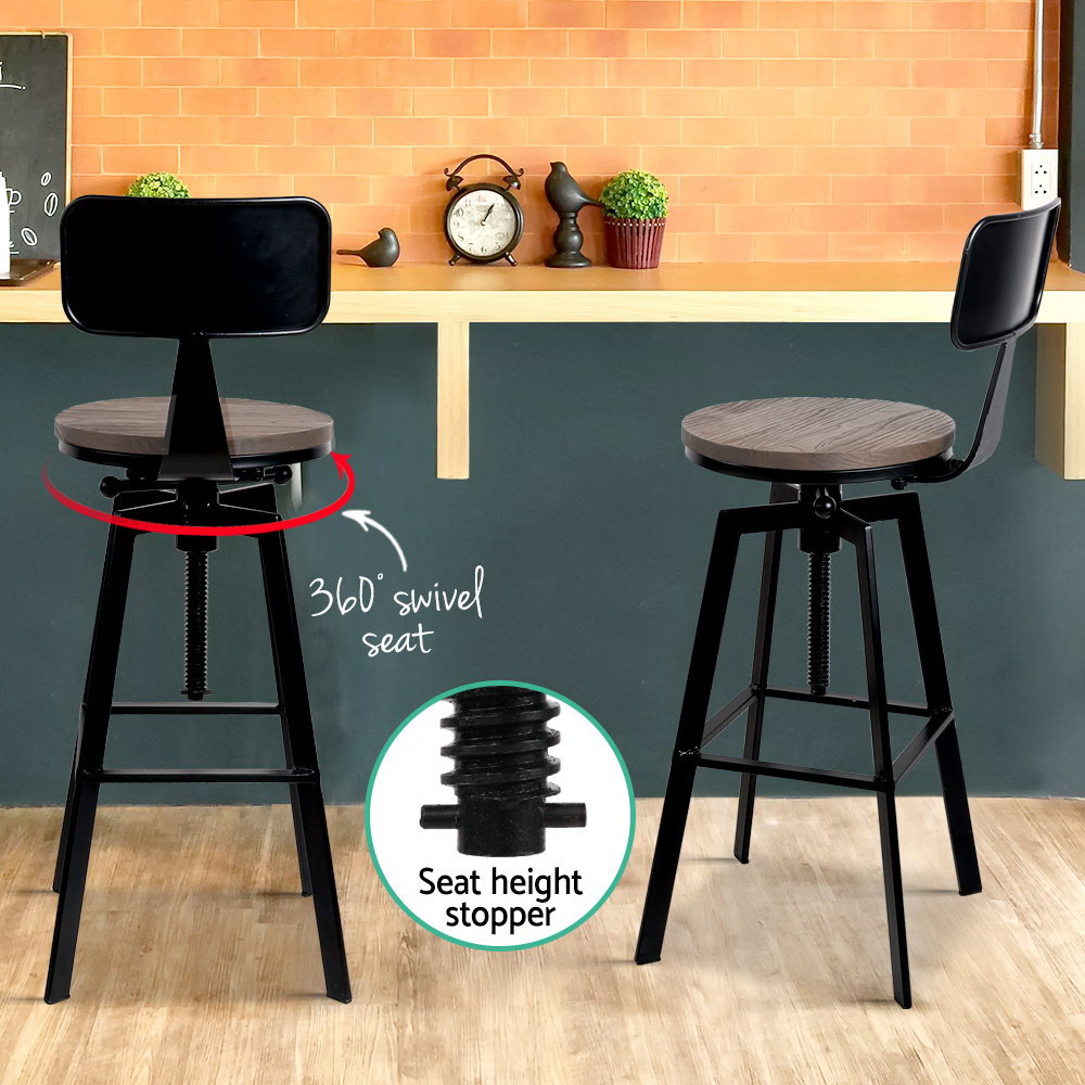 Artiss Bar Stools Kitchen Counter Chairs Vintage Metal Chairs โ image 5