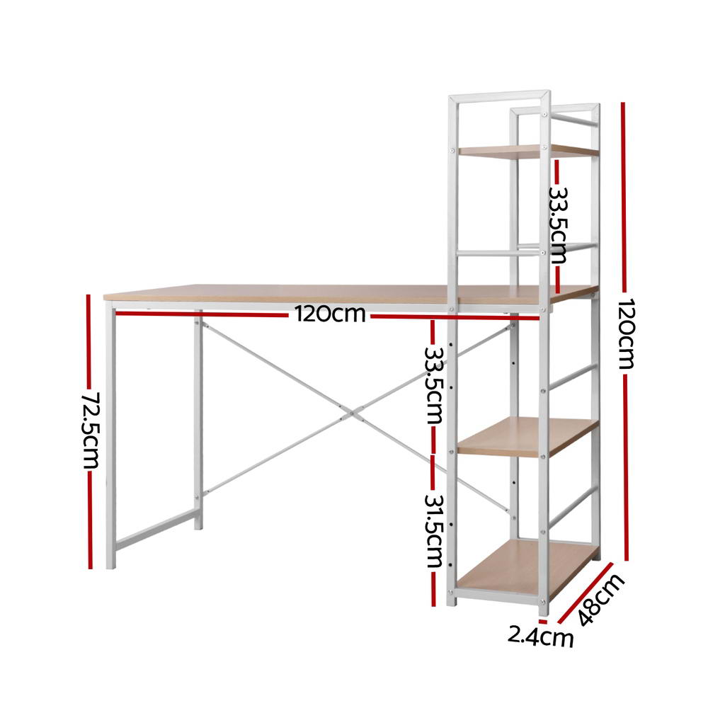 Artiss Computer Desk Shelf Oak 120CM — image 2